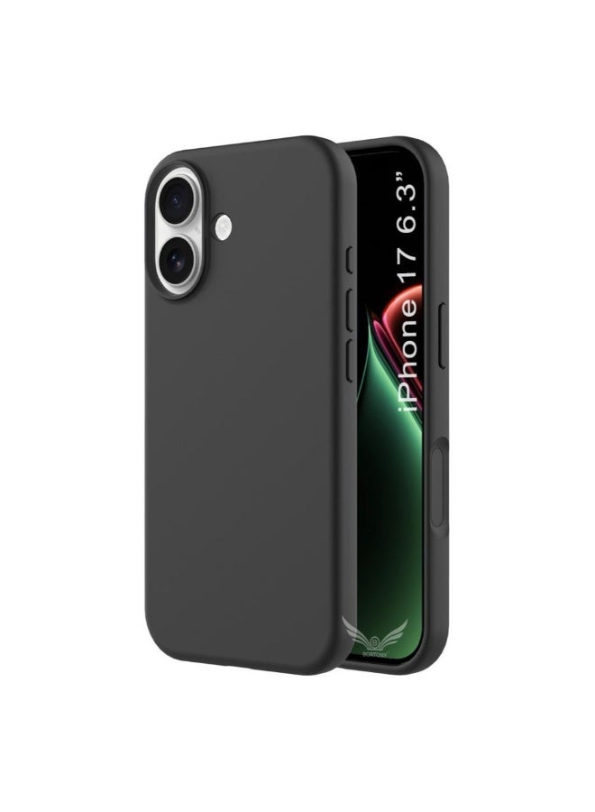 أكاليكس جراب سيليكون ناعم من الجيلي لهاتف آيفون 17، مزود ببطانة داخلية من الألياف الدقيقة، جراب حماية مقاوم للصدمات لهاتف آيفون 17 مقاس 6.3 بوصة - Image 1